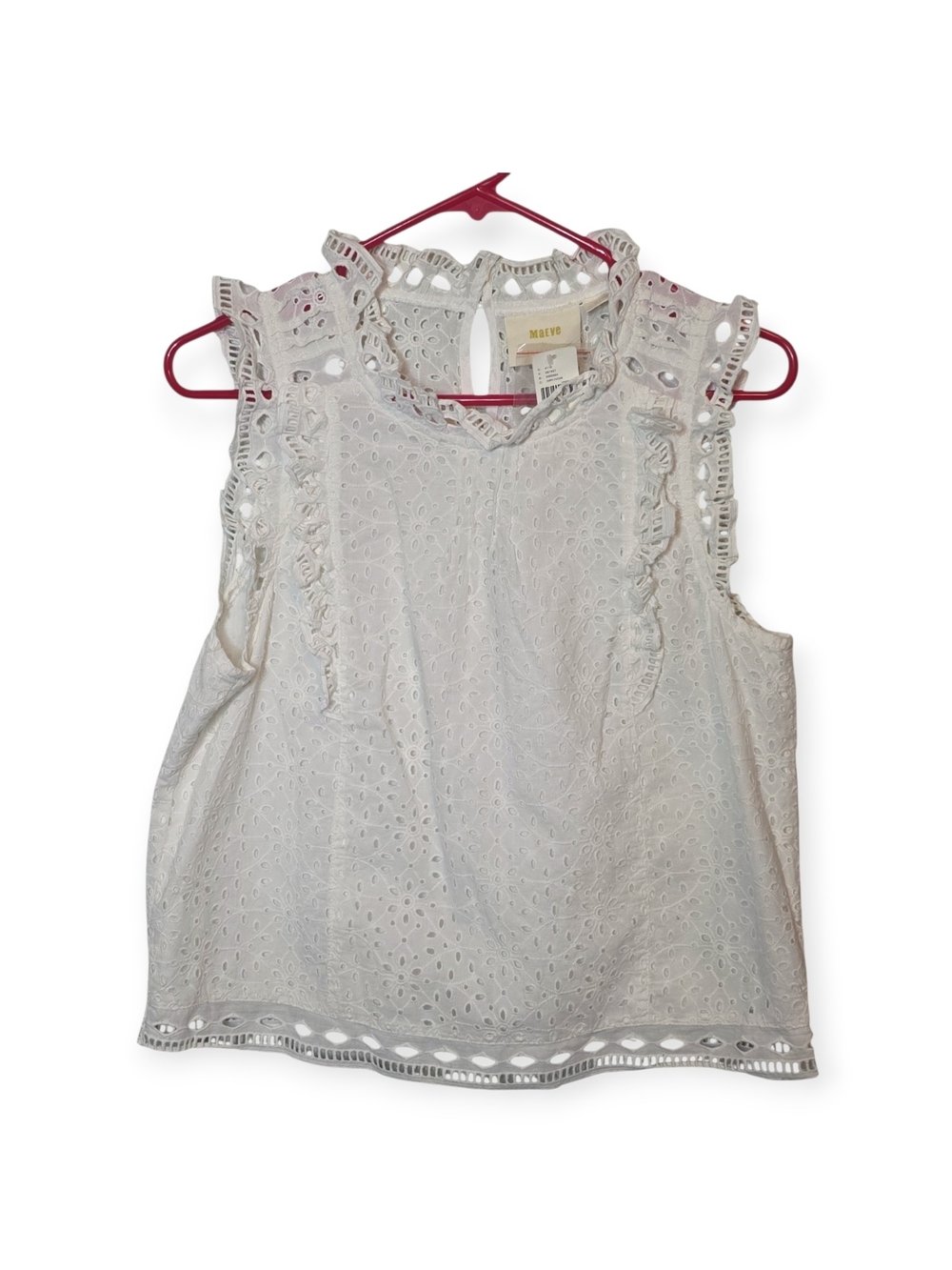 Women's NWT Maeve by Anthropolgie Tilly eyelet ruffle sleeve‎ blouse, size 6